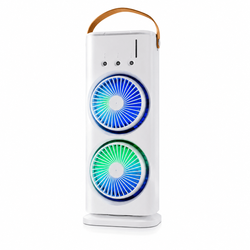 Ventilateur Double Turbine Brumisateur Rechargeable USB