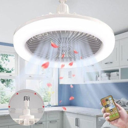 Lampe LED Plafonnier avec Ventilateur Intégré et Télécommande – 2en1 Éclairage + Refroidissement
