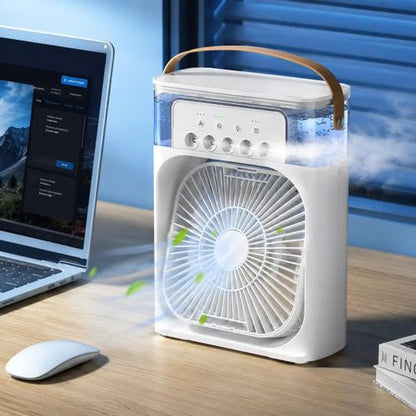 Ventilateur Brumisateur Portable Rafraîchisseur d’Air 3 en 1 5 Modes Brume LED 7 Couleurs USB-C