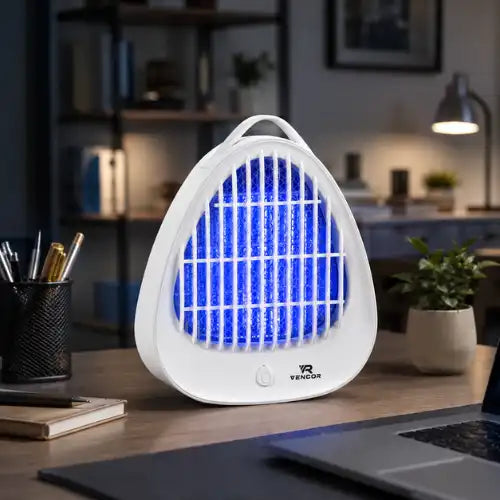 Lampe Anti-Moustiques UV Vencor HY-1 – Tue-Moustiques Électrique Blanc à Brancher, Silencieux et Sans Produit Chimique