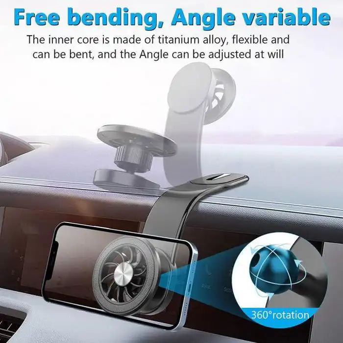 Support de téléphone de voiture magnétique pliable pour tableau de bord avec long tuyau magnétique