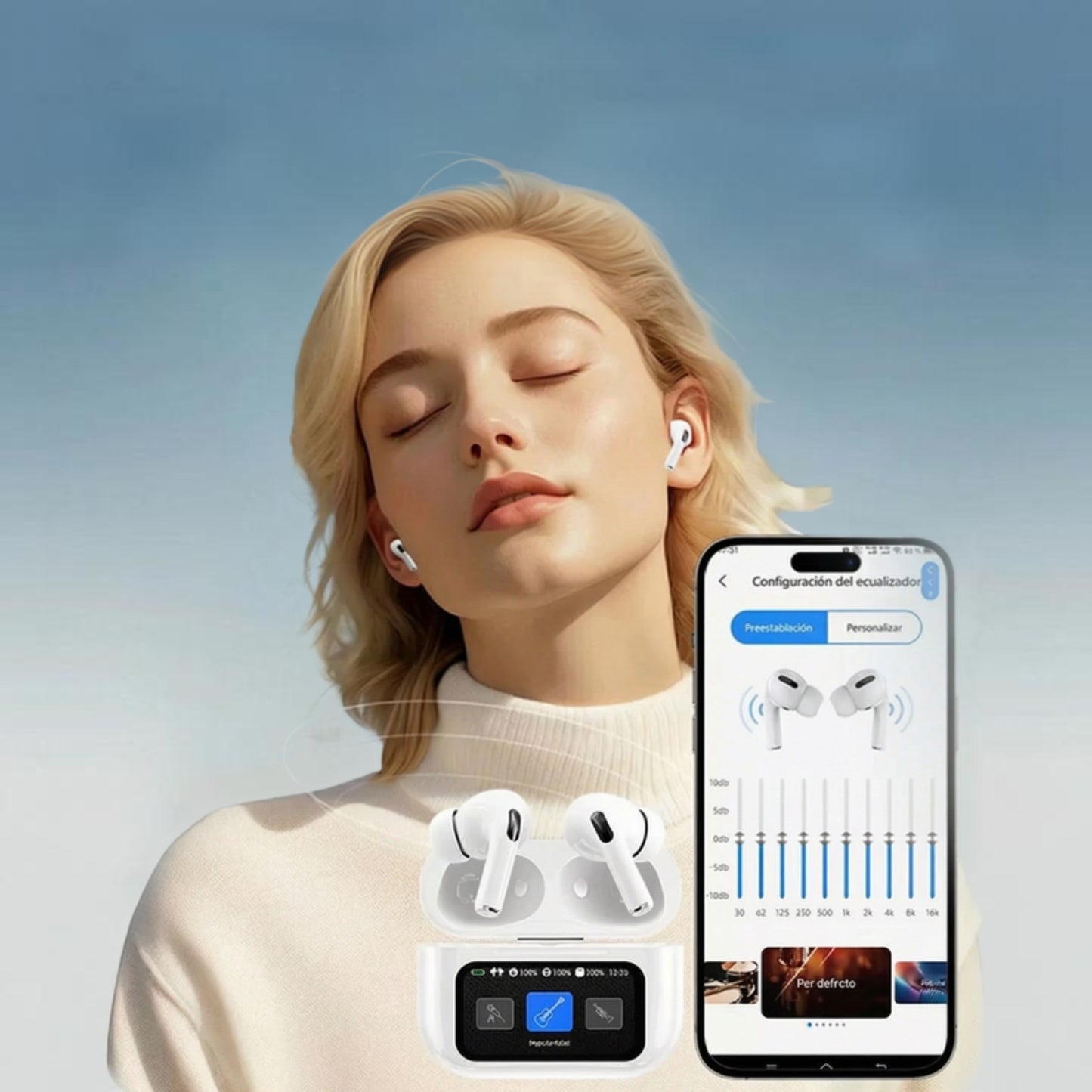 AirPods شاشة تعمل باللمس + شاحن 25 واط