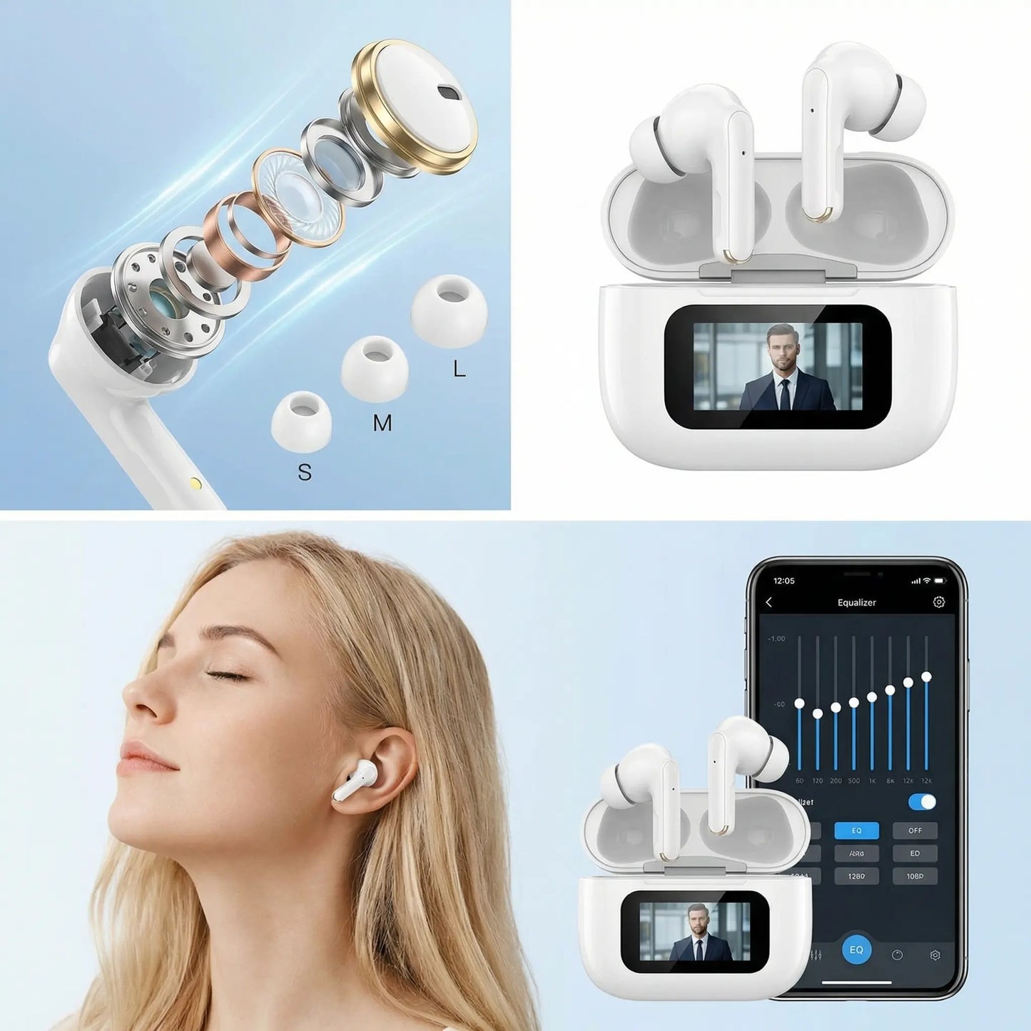 AirPods شاشة تعمل باللمس + شاحن 25 واط