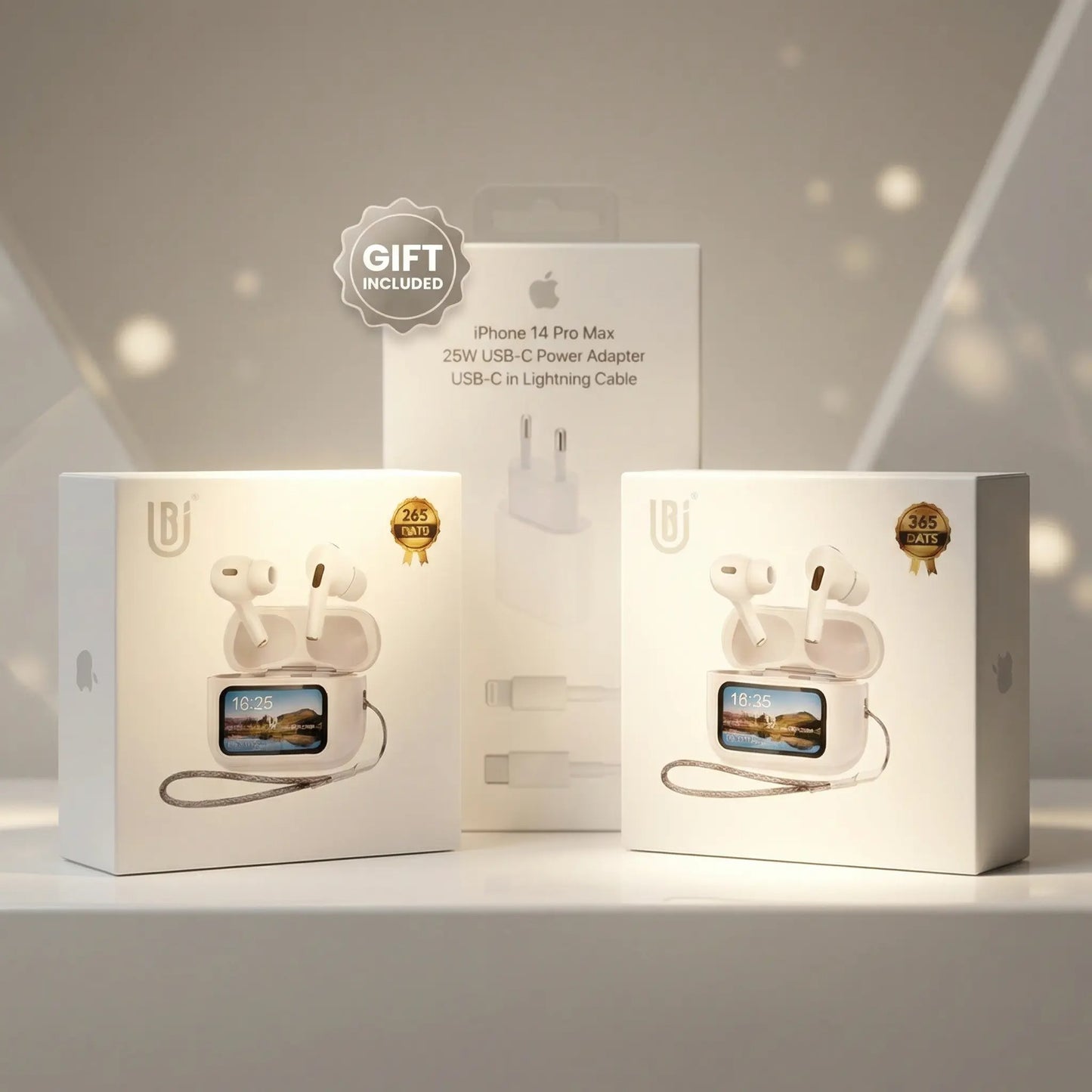 AirPods شاشة تعمل باللمس + شاحن 25 واط