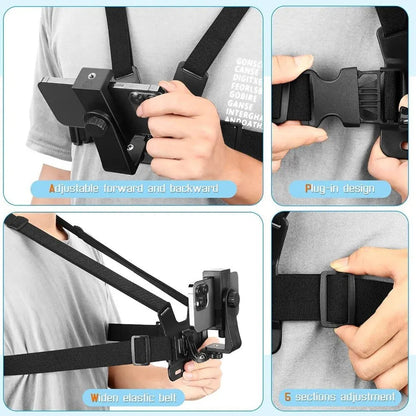 Support de Poitrine Universel pour Smartphone – Réglable pour Vidéo, Sport et Vlog