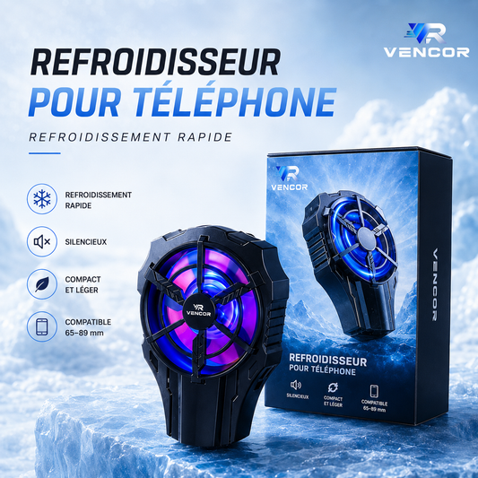 Cooler Gaming pour Téléphone Portable – Refroidissement Turbo Sans Fil MULTICOLOR